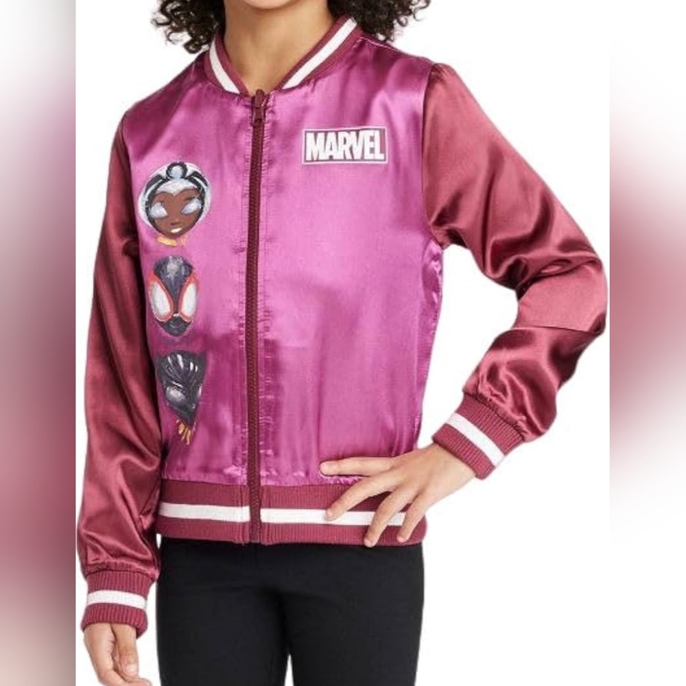 Marvel Jackets & Coats Girls Nikkolas Smith Marvel Trio Reversible Bomber Jacket
